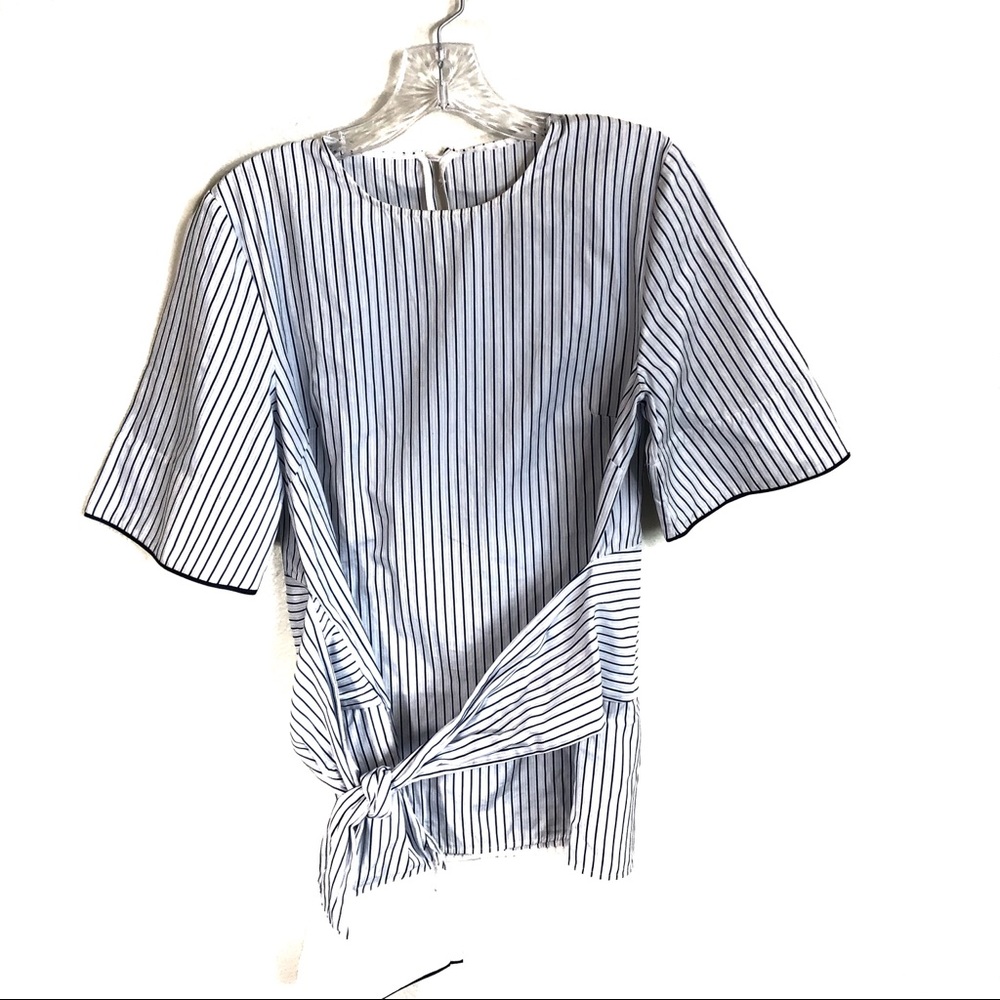 Victoria Beckham Pinstripe Silk Blouse